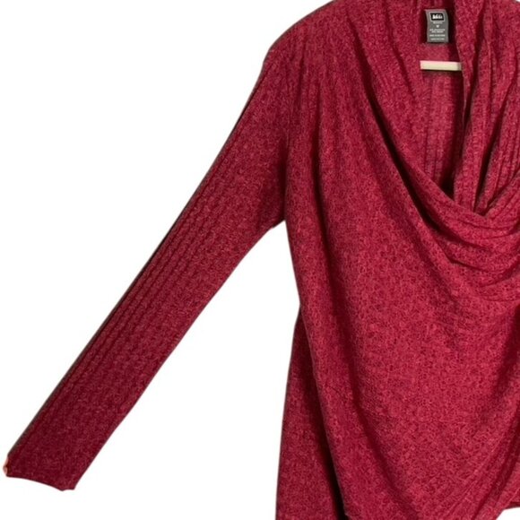 REI Open Front Button Shawl Shirt, Women's Medium, Red - Picture 3 of 11